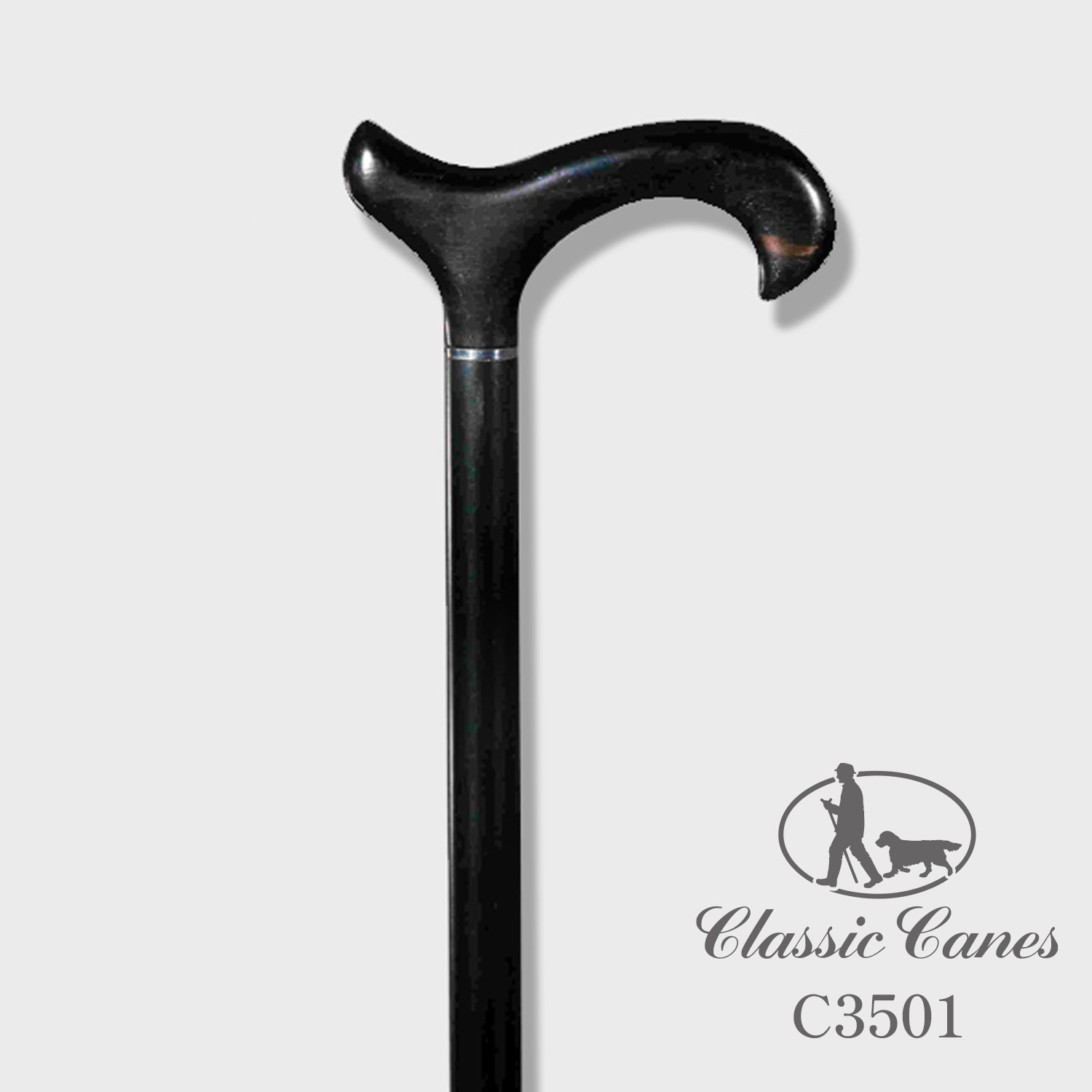 【Classic Canesステッキ】C3501　ダービーハンドル 黒檀