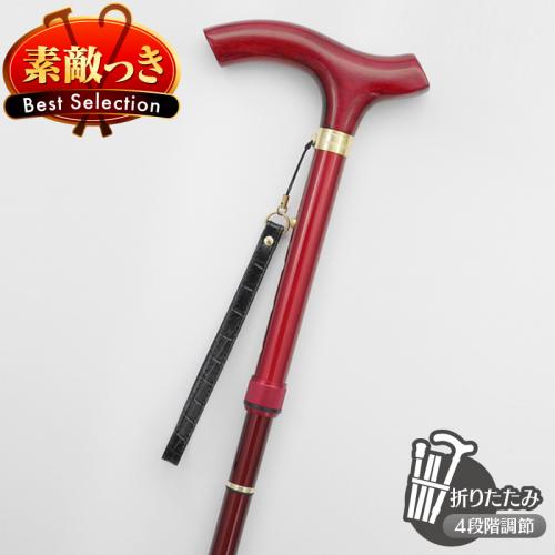 カーボン&アルミステッキ(レッド) K-3